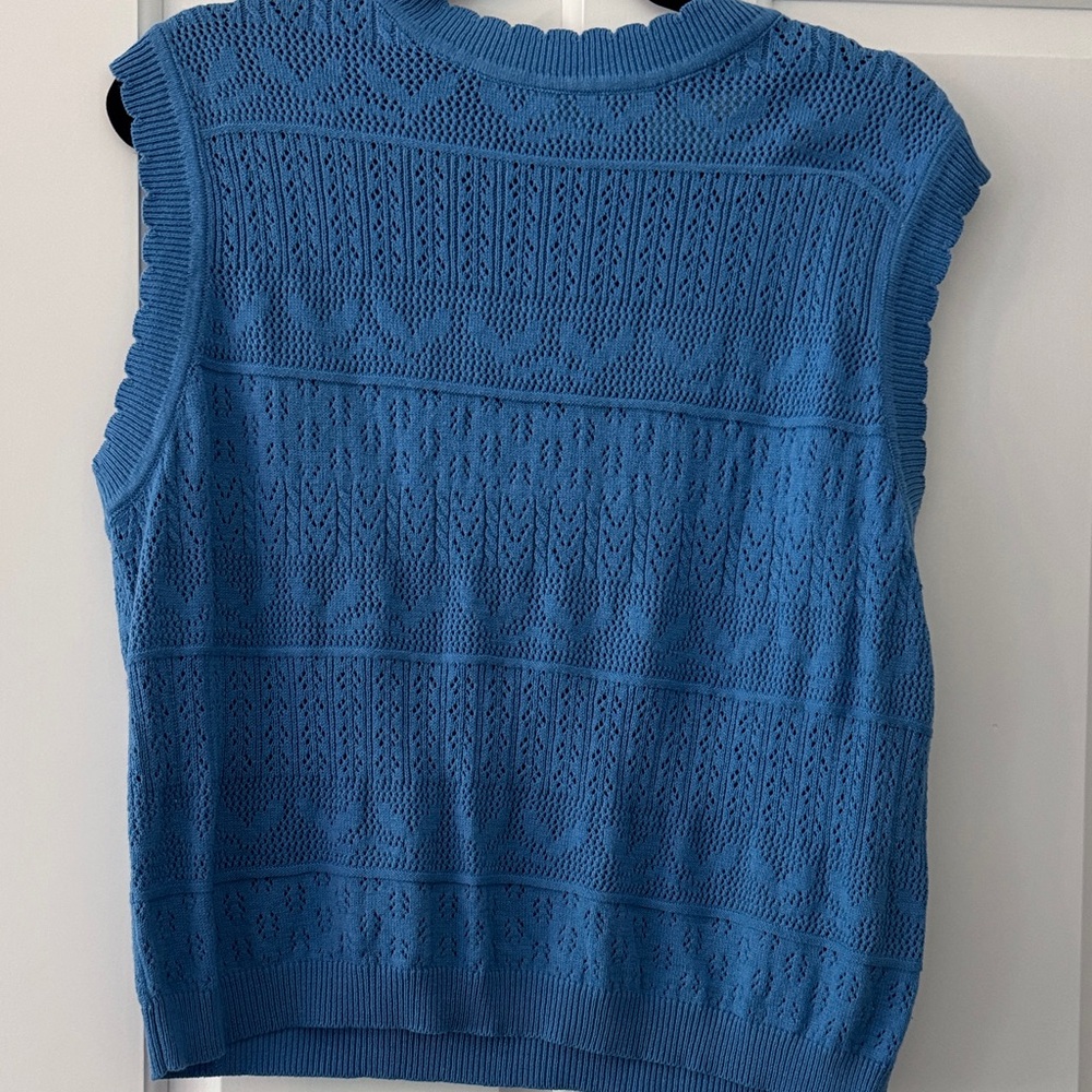 Pinch Blue Sleeveless Knit Sweater vest